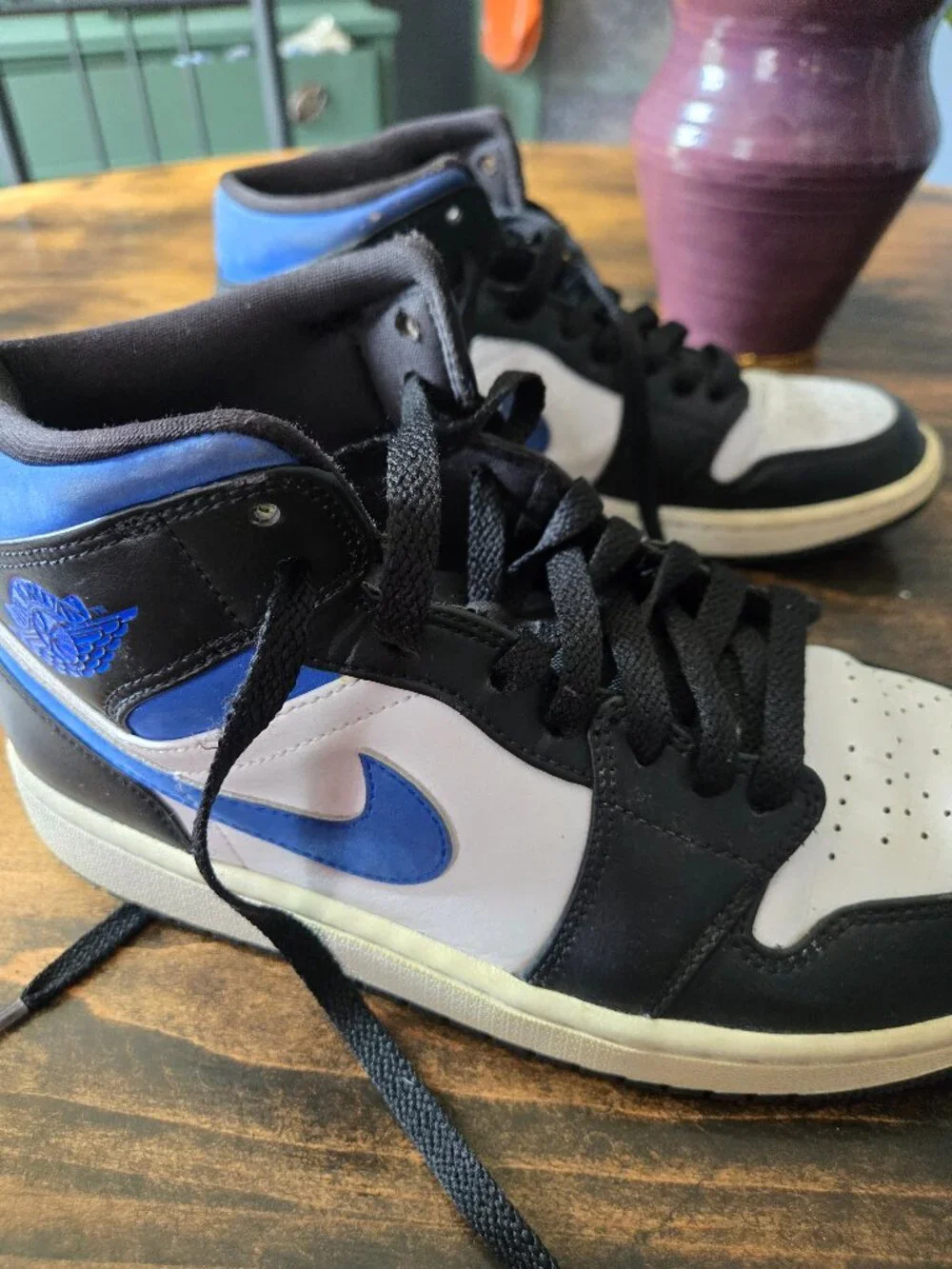 Nike Air Jordan 1 Mid Racer Blue White Black